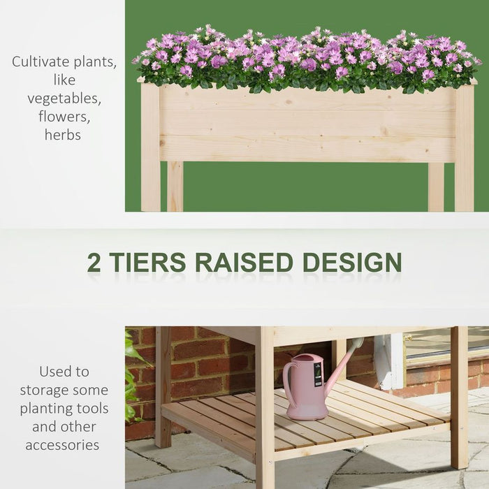 Premium Outdoor Garden Planter Bed w/ Storage Shelf - High Quality & Sturdy Design