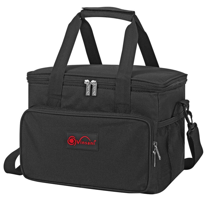 VINSANI BLACK COOLER BAG - Premium Quality, Large Capacity, Leak-Proof Lining. Perfect for Outdoor Activities. Portable & Well-Designed. 15L/24L