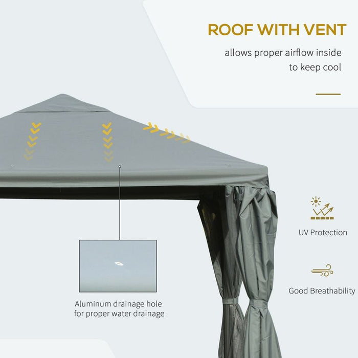 Premium Aluminum Frame Outdoor Gazebo - Canopy & Sidewalls for All-Weather Parties