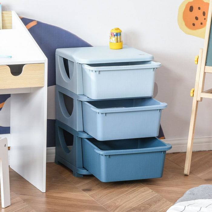 Kids Storage Units with Drawers 3 Tier Chest Vertical Dresser Tower