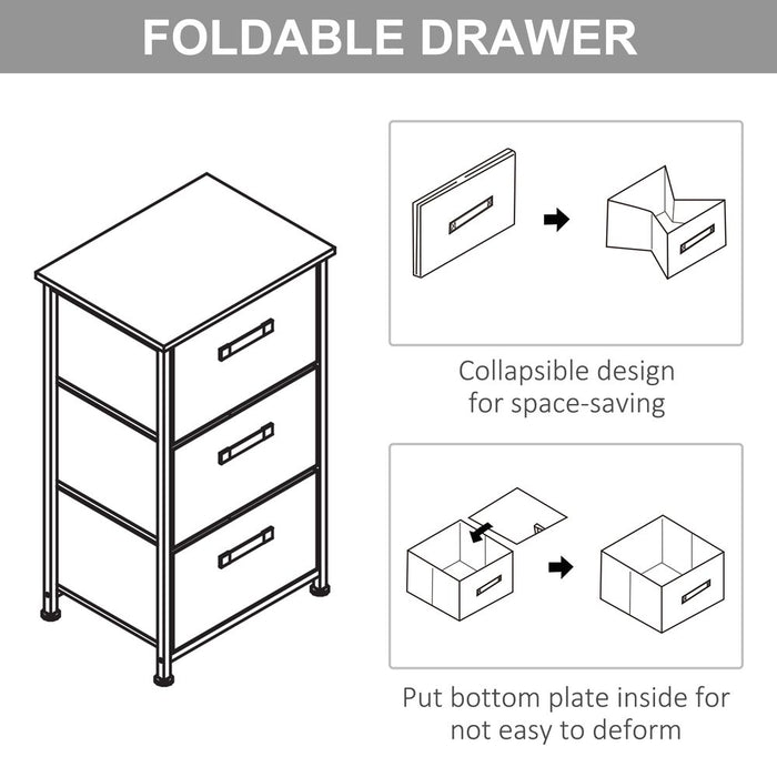 Premium 3-Tier Linen Drawer Cabinet Organizer - Adjustable, White, Oak, Light Grey