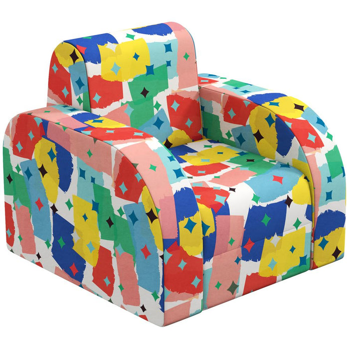 AIYAPLAY Kids Armchair, Foldable Toddler Chair for Bedroom - Multicoloured