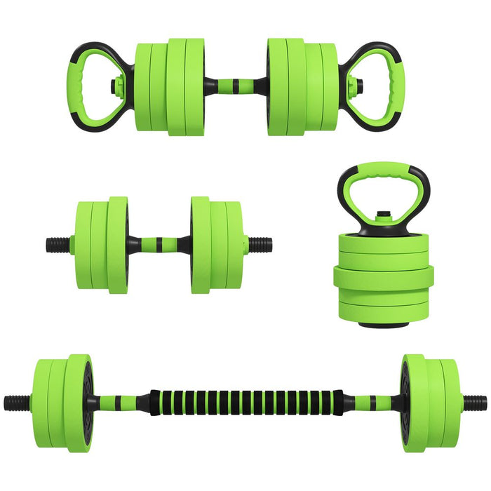 Ultimate 4-in-1 Fitness Set: Dumbbells, Barbell, Kettlebell, Push Up Stand, 20kg