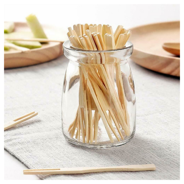 Premium Quality 50-Pack Eco-Friendly Bamboo Skewer Forks - Ideal for BBQs, Parties, and More