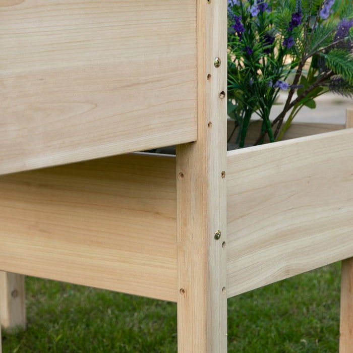 Premium Fir Wood 2-Tier Raised Bed Planter | 86x85x72cm | Drainage Holes | Sturdy Legs | Indoor/Outdoor