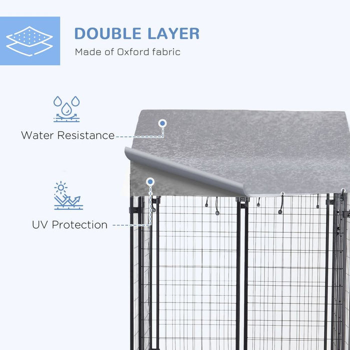 Premium Metal Dog Kennel with Canopy | Spacious & Secure | Weatherproof | Lockable Doors