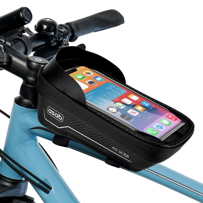 ASAB Waterproof Bike Frame Bag Holder - Waterproof, Durable, Easy to Install, Large Capacity, High Sensitive Touch Screen, Universal Size