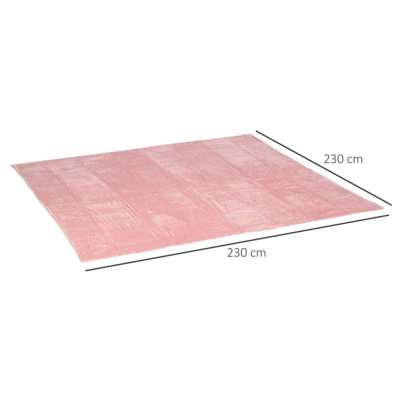 HOMCOM Flannel Fleece Blanket King Size Pink - Warm & Cozy 230 x 230cm - Soft & Versatile Throw for Bed, Sofa, or Outdoors - Machine Washable