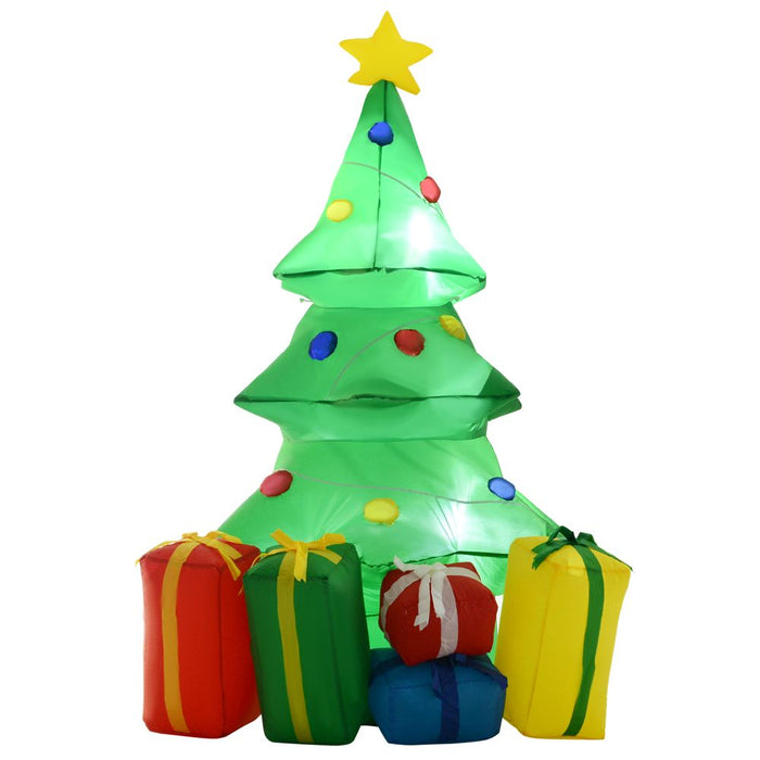 5ft Inflatable Christmas Tree Xmas Air Blown  LED Lawn Yard Outdoor Ornaments