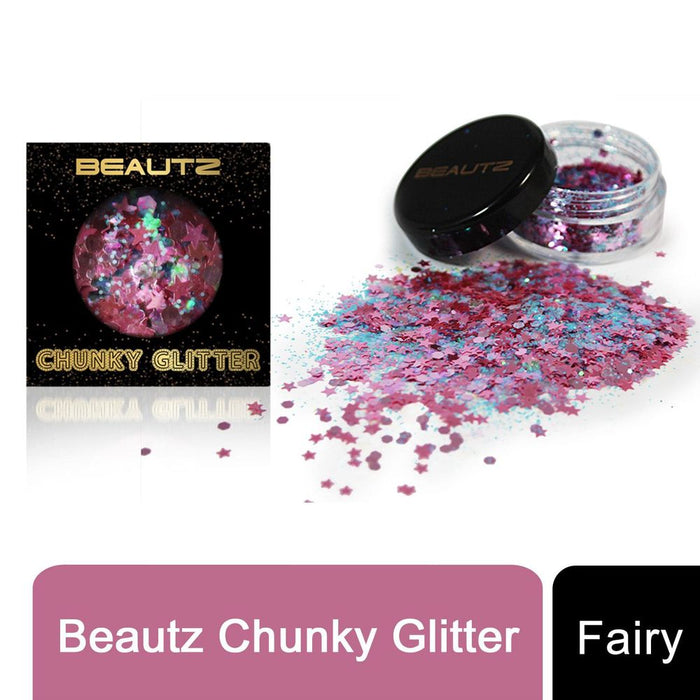 Beautz Chunky Glitter - 10ml Pot with 5g of Cosmetic Glitter - Fairy