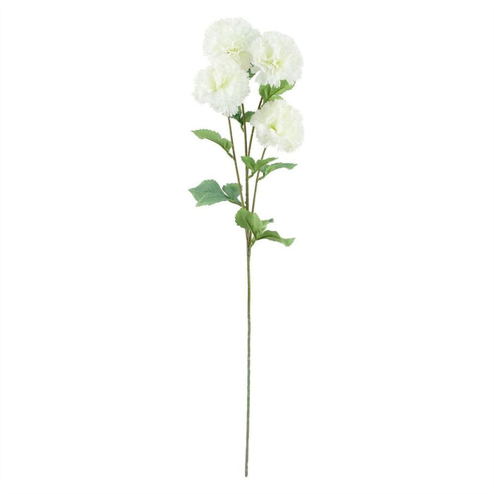 Premium Quality Pack of 6 White Carnation Stems - 70cm - 24 Silk Flowers