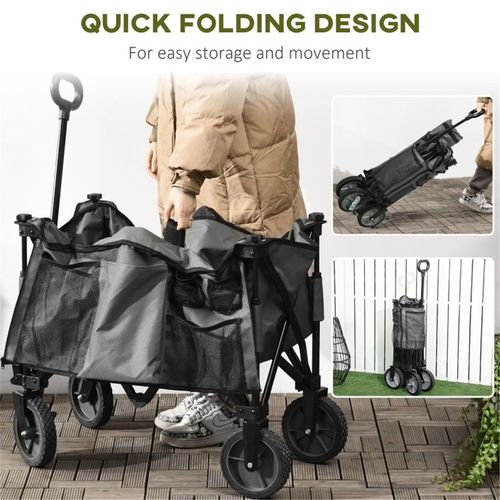 Garden Cart for camping, fishing, exercise, shopping, gardening Dark Grey 108L x 55W x 93H cm