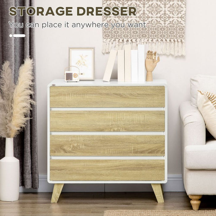 Chest of Drawers 4-Drawer Dresser Storage Chest with Legs Bedroom, Living Room