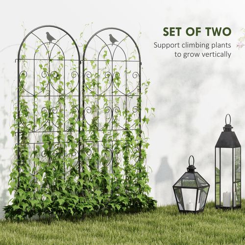 Outsunny Set of 2 Metal Garden Trellis, Outdoor Trellis Panels, 150 x 50cm
