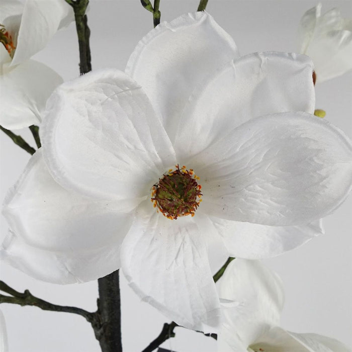 High Quality 110cm Magnolia Artificial Tree | White Potted | Silk Flowers & Wired Stems