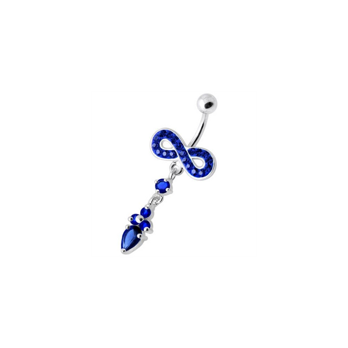 Jeweled Infinity Dangling Navel belly bar