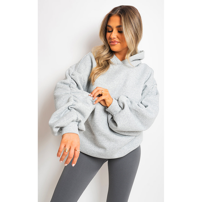 Cozy & Trendy Fall Winter Oversized Hoodie - Ruched Sleeves | High Quality & Fashionable - Limited Stock!