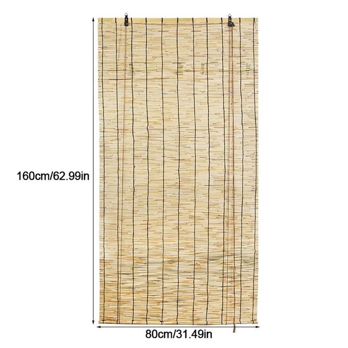 Door Curtain Roller Blinds Bamboo Daynight Window Sunscreen Drape Privacy Blinds