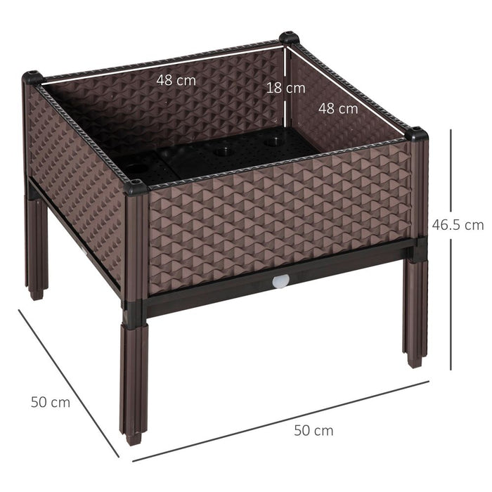 2-Piece Raised Bed & Self-Watering Planter Box - Grow Plants, Veggies, & Flowers Anywhere! Durable & Easy Assembly