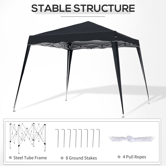 Outsunny Pop-Up Tent, 3Mx3M, Black - Shade, Quality, Easy Setup, Perfect for Outdoor Gatherings & Events.