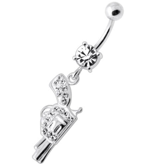 Multi Jeweled Dangling Gun Navel bar