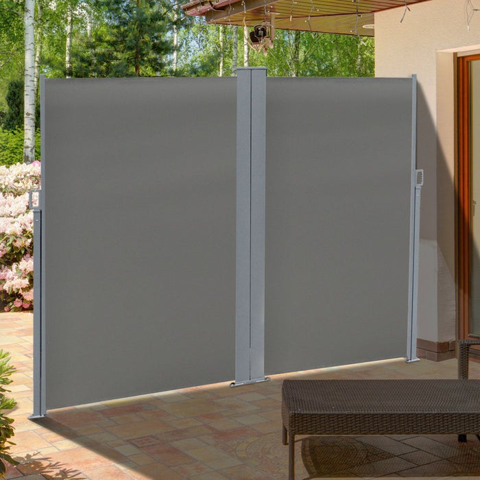 Retractable Privacy Awning: Sun Shade Wind Screen & Corner Divider - Durable & UV Resistant