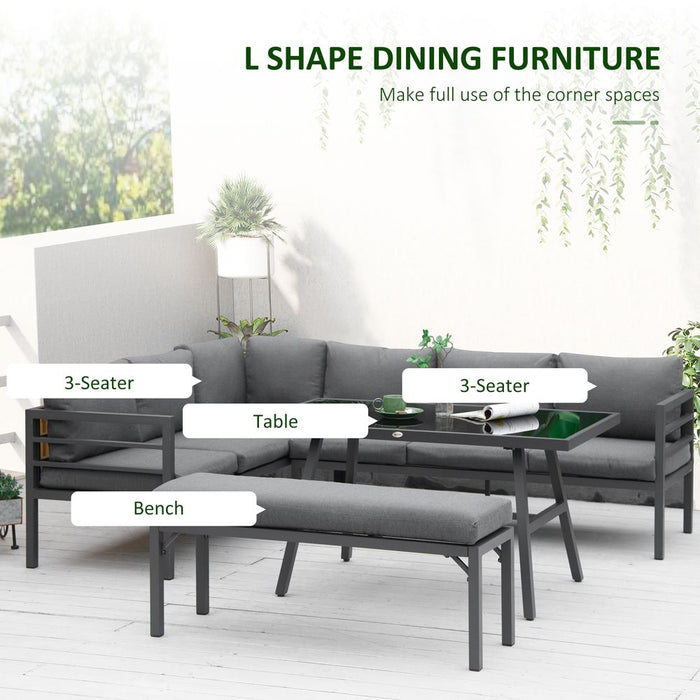 Premium 8-Seater Aluminium Garden Dining Set with Cushions