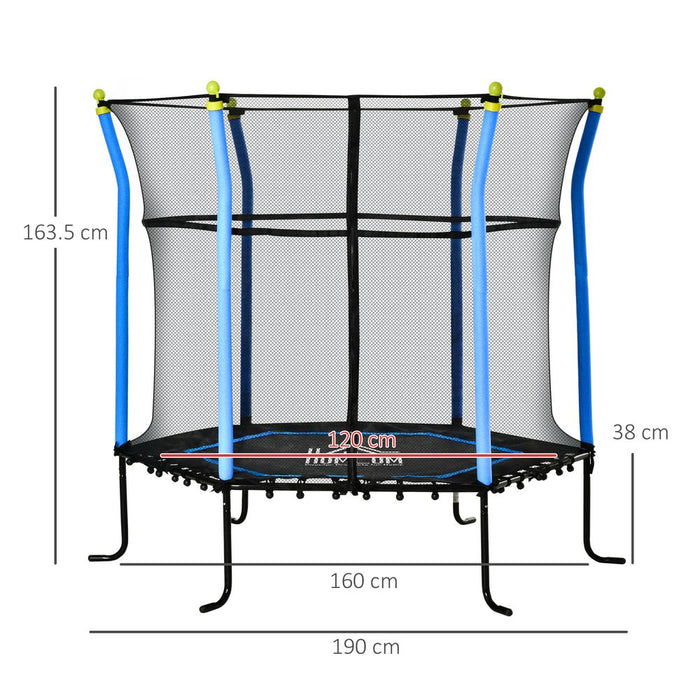 High Quality 5.2FT Blue Kids Trampoline | Enclosed | Indoor & Outdoor | Ages 3-10