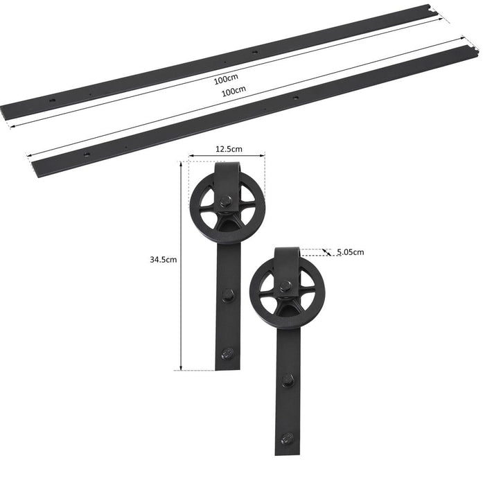 Transform your space with our high-quality 6.6 ft Sliding Barn Door Hardware Kit