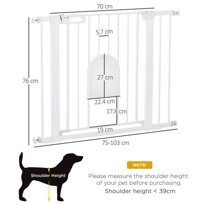 Premium Pet Safety Gate | Pressure Fit for Stairs | Small Door | Double Locking | Top-Quality