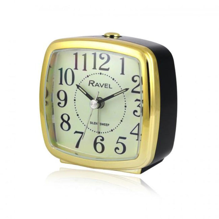 Ravel Retro Styled Quartz Alarm Clock - Black/Gold RC041.32
