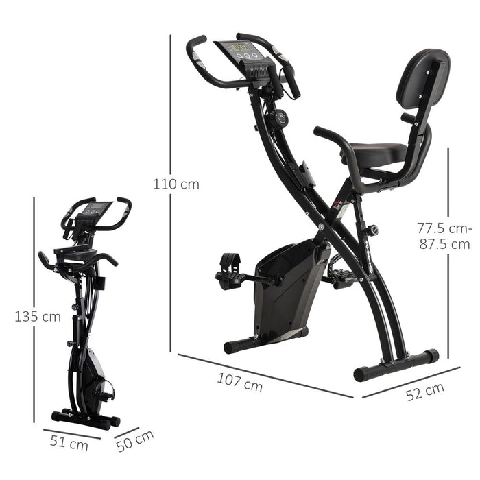 Ultimate Cardio Fitness Bike: 2-In-1 Upright & Recumbent Exercise Bike with Pulse Sensor & LCD - HOMCOM