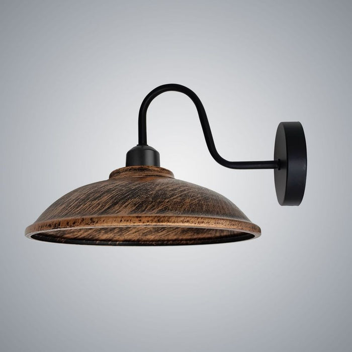 Brushed Copper Wall Light - Vintage Black Sconce, E27 Base, Dimmable, Retro Craft, 3 Yr Warranty