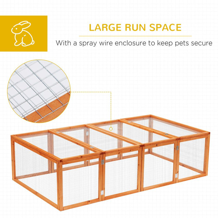 Pawhut 6ft Outdoor Wooden Rabbit Hutch Cage with Wire Mesh Safety Run and Play Space