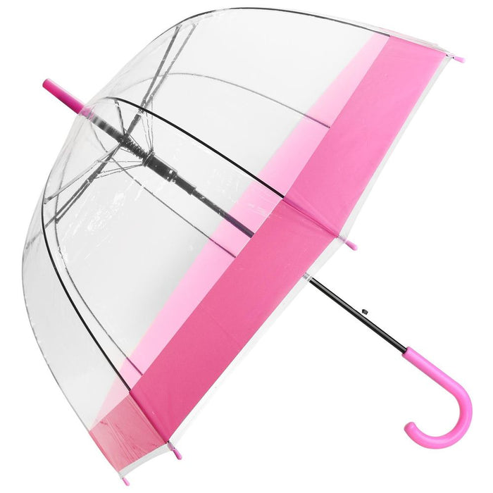 Dome Umbrella Pink| Transparent 58cm| Stylish Design| Easy Open/Close| Metal Ribs| 5 Colors| AS-98481| AS-99075