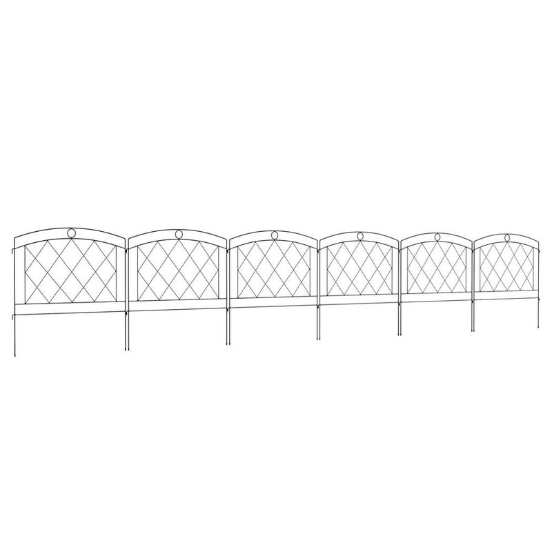 Premium Outsunny Metal Decorative Garden Fencing: 6PCs 24in x 12ft - Best Quality