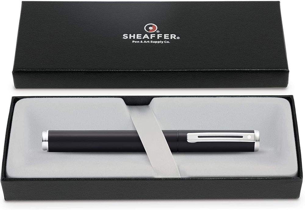 Sheaffer Pop Rollerball Pen Medium Tip, BLACK, Chrome Trim, Luxury Gift Box - Best Quality!