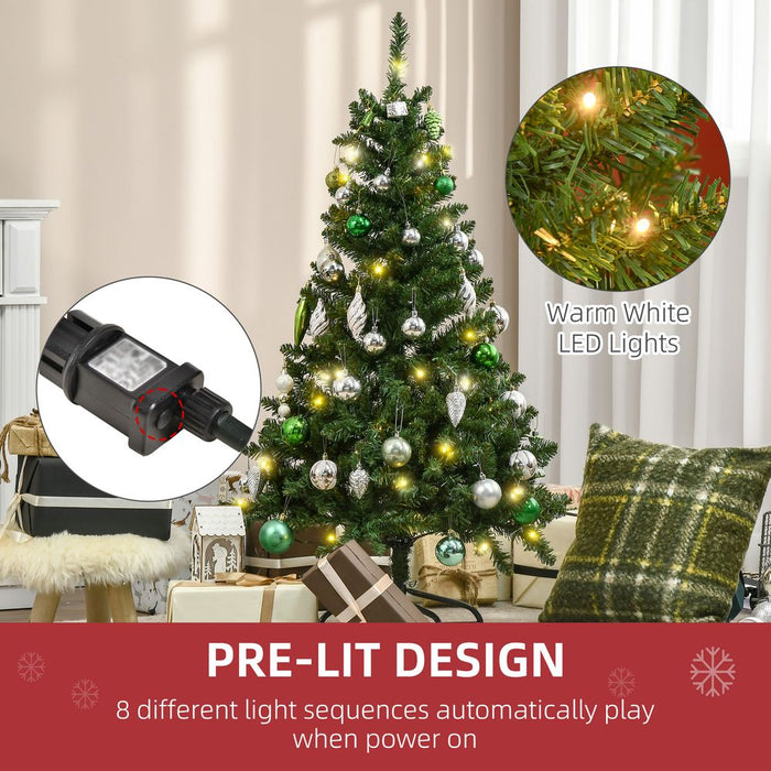 4 Feet Christmas Tree Warm White LED Light Holiday Home Decoration, Green