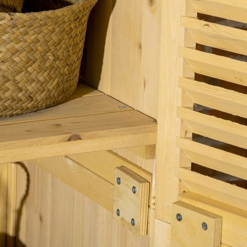 87 x 47 x 160cm Wooden Garden Storage Shed w/ Asphalt Roof, Natural