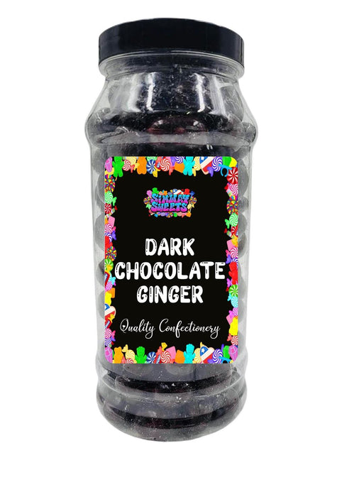 Premium Dark Chocolate Ginger Sweets in Reusable Gift Jar - Best Quality, Fast Delivery!