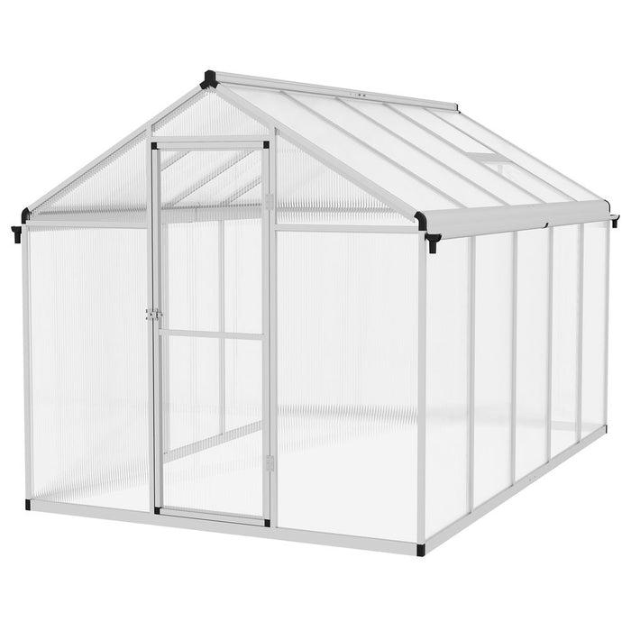 Premium Outsunny 10x6ft Aluminium Greenhouse with Door, Window & Galvanised Base - High-Quality PC Panel