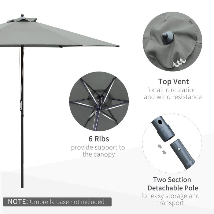 High-Quality Dark Grey Umbrella Parasol - 2.8m - Base Not Included