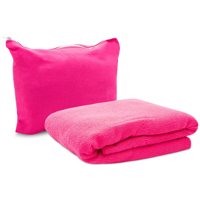 Pink Magic Fibre Towel - Compact & Lightweight - 130cm x 80cm - Small