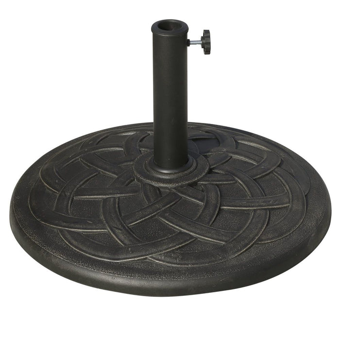 Decorative Umbrella Base for ?38mm and ?48mm Poles, Rust-Resistant Resin-Bronze Design