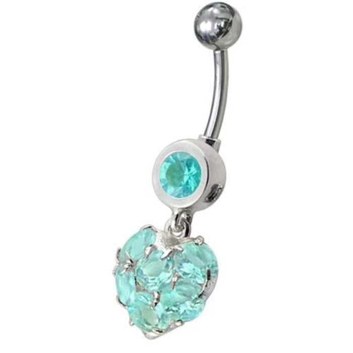 Fancy  Heart Dangling Belly Ring