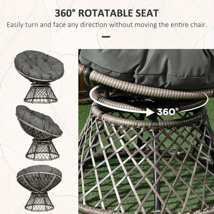 Outsunny Rattan Bistro Set: 3 Pieces, 360? Swivel Chairs, Cushions