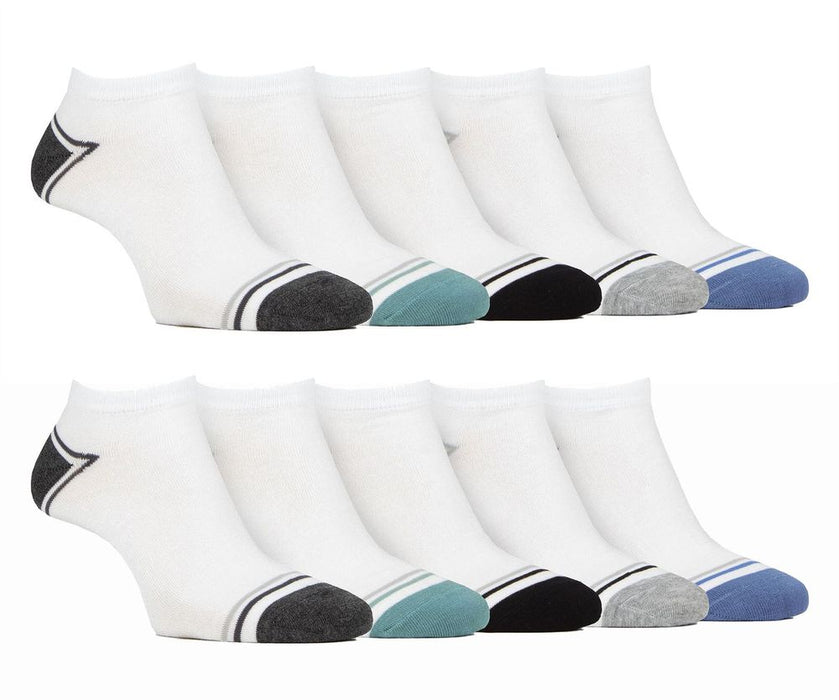 Farah - 10 Pack Mens Bamboo Plain Trainer Socks