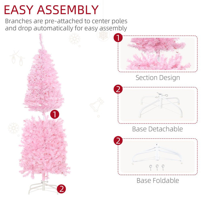 Prelit Artificial Christmas Tree - 5FT - Home Decor - 250 LED Lights - HOMCOM