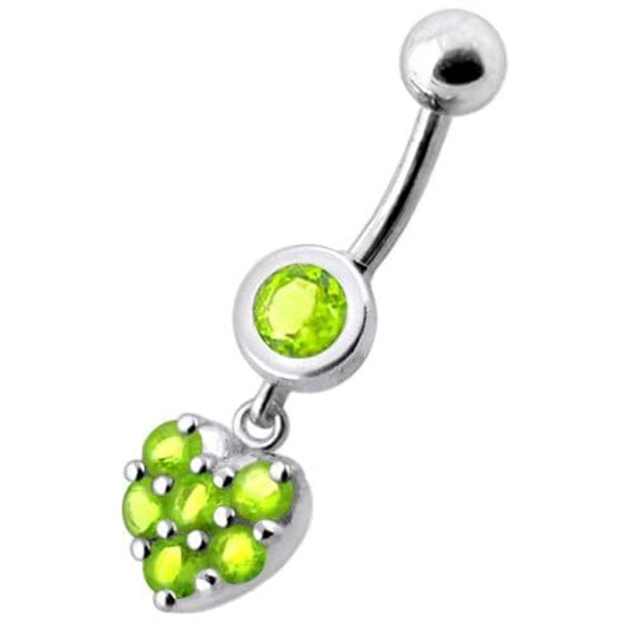 Fancy  Heart Dangling Navel Ring Body jewelry