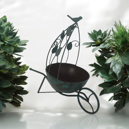 36CM GREEN METAL GARDEN PLANTER